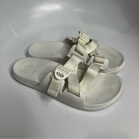 Chaco chillos slides sandals all white size 10 - Picture 3 of 8